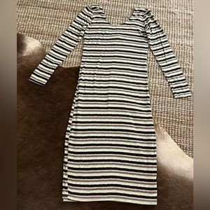 - Anthropologie Dolan Left Coast Soft Striped LS T-Shirt Dress w lining